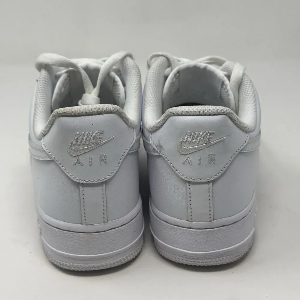 Nike Air Force 1 '07 Low Womens 9 Triple White Leather Athletic Shoes Sneakers - Picture 12 of 16